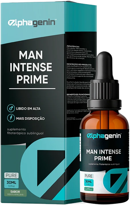 Man Intense Prime, caixa e frasco